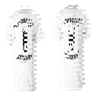 My Human Loves Snowshoeing Cat Parent Hobby Lover Tank Top T-Shirt | Mazezy