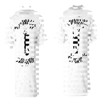 My Human Loves Stone Skipping Cat Parent Hobby Lover Tank Top T-Shirt | Mazezy