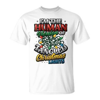 Human Version Of Tangled Christmas Lights Christmas T-Shirt | Seseable FR