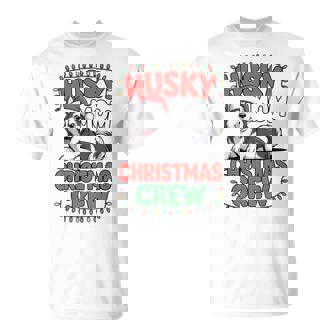Husky Mom Christmas Crew Holiday Lights T-Shirt - Seseable