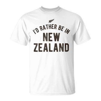 I'd Rather Be In New Zealand Nz Fern Kiwi ギフト Tシャツ - Kawaiitshirt