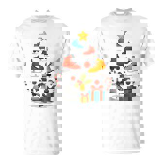 Ice Skating Ice Skater Figure Skating Christmas Tree Xmas T-Shirt | Mazezy
