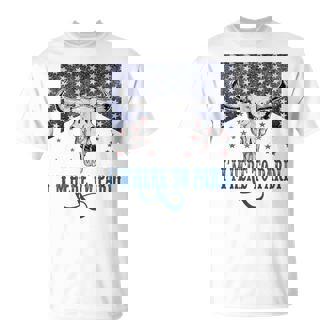 I'm Here To Pardi Vintage Retro Western Bull-Skull T-Shirt - Thegiftio