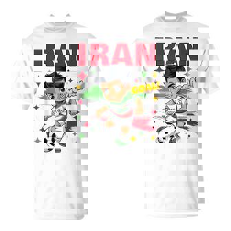 Iran Kid Goal Cartoon Iran Flag For Kids T-Shirt | Mazezy