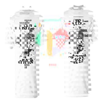 Irish Croatian Flag Idea For Women & Croatia Ireland Roots T-Shirt | Mazezy