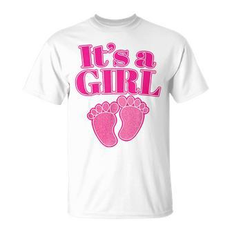 It's A Girl Gender Reveal Party Pink Pregnancy Announcement T-Shirt - Thegiftio