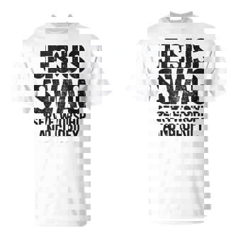 Jesus Swag Serve Worship And Glorify Religious Inspirational Tank Top T-Shirt | Mazezy