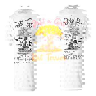 Just A Girl Who Loves Fall And Rat Terrier Dog Mother Mommy T-Shirt | Mazezy