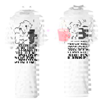 I Just Want To Drink Coffee And Pet My Bichon Frise T-Shirt - Thegiftio