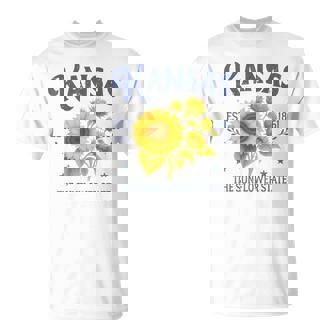 Kansas The Sunflower A State Traveling Trip Souvenir T-Shirt | Mazezy