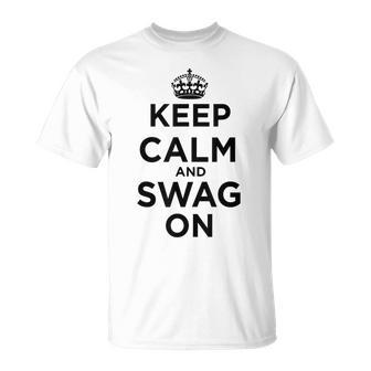 Keep Calm And Swag On Pink T-Shirt | Seseable UK