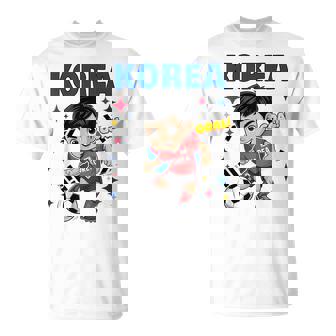 Korea Kid Goal Cartoon South Korea Flag For Kids T-Shirt | Mazezy
