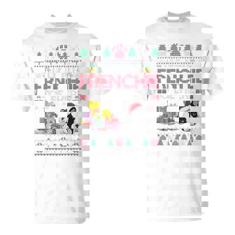 I Left My Frenchie To Be Here French Bulldog Ugly Christmas Tri-Blend T-Shirt - Thegiftio