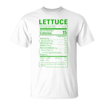 Lettuce Nutrition Facts Thanksgiving Christmas Food T-Shirt - Thegiftio UK