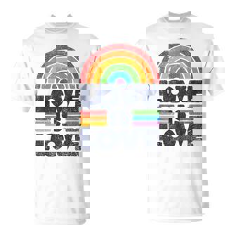 Lgbtq Love Is Love Gay Pride Lgbt Ally Rainbow Flagintage Tシャツ - Kawaiitshirt