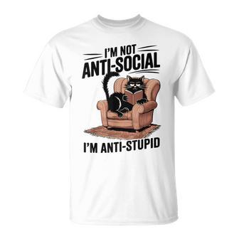 Libro De Lectura Antisocial Para Gatos Humorarcástico Introvertido Divertido Camiseta unisex - Regaloses