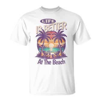 Life Is Better At The Beach Tropical T-Shirt - Thegiftio UK