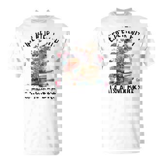 Life Is Better With Cats And Books Cat Watercolor T-Shirt - Thegiftio