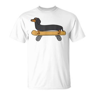 Lindo Dachshund En Monopatín Divertido Dachshund Camiseta unisex - Regaloses