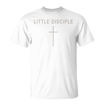 Little Disciple Toddler Boy Christian Minimalist Cross Faith T-Shirt - Monsterry