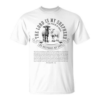 The Lord Is My Shepherd Christian Sheep Psalm 23 Faith T-Shirt - Thegiftio UK