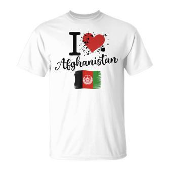 I Love Afghanistan Heart Flag Afghanistan T-Shirt | Mazezy