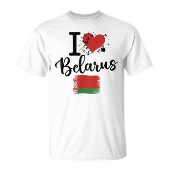 I Love Belarus Heart Flag Belarus T-Shirt | Mazezy