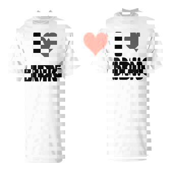 I Love Birding Heart Ornithology Ornithologist Birder Birds T-Shirt | Mazezy