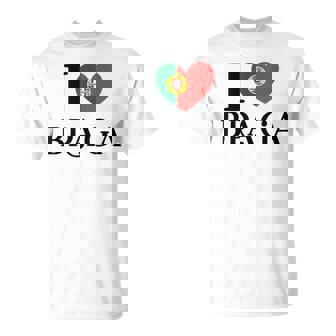 I Love Braga Portugal Heart Flag Tank Top T-Shirt | Mazezy