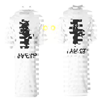 I Love Cats シャツ キュート 黒猫好き キッズ 子猫 Tシャツ - Kawaiitshirt
