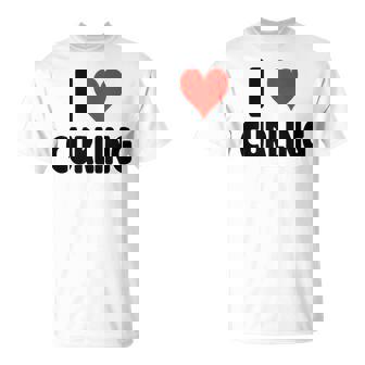 I Love Curling Heart Cute Curler Ice Winter Sport Tank Top T-Shirt | Mazezy