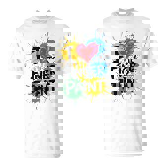 I Love To Finger Paint Couples Art Teacher Finger Painting T-Shirt | Mazezy