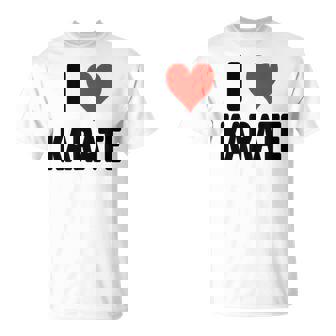 I Love Karate Heart Judo Kickboxing Fight Sensei Fighter T-Shirt | Mazezy