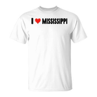 I Love Mississippi Heart Travel Trip Vacation Holiday T-Shirt | Mazezy