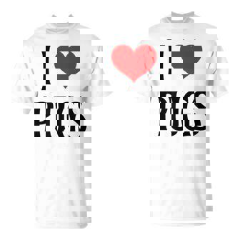 I Love Pugs I Heart Pugs Dog Lover Pet Puppy Dog Pug Tシャツ - Kawaiitshirt