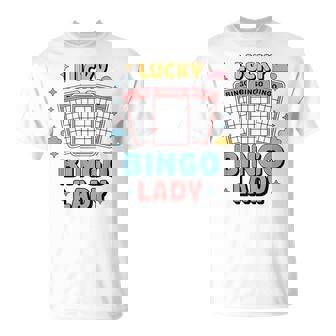 Lucky Bingo Lady Bingo Gambling Lover T-Shirt | Mazezy