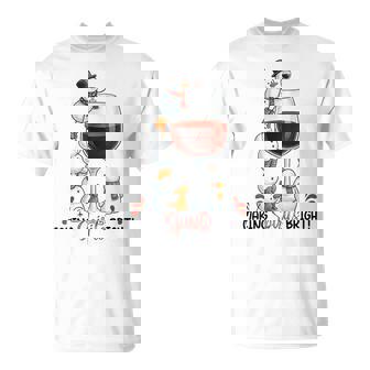 Making Spirits Bright Wine Christmas Snowman Drinking T-Shirt | Mazezy