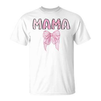 Mama Birthday Girl Matching Coquette Pink Bow T-Shirt - Monsterry