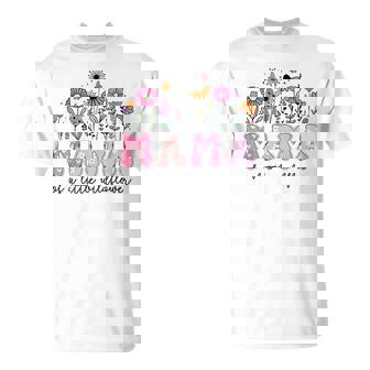 Mama Of The Little Wildflower Pink Floral Birthday Girl T-Shirt - Monsterry