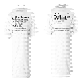 Mecánico Diccionario Definición Mecánico T Camiseta unisex - Regaloses