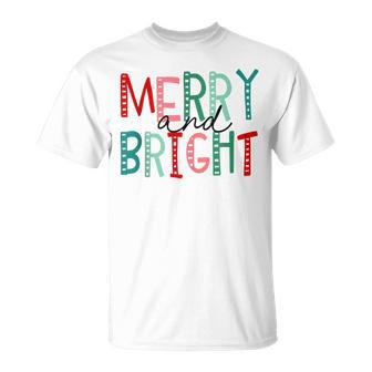Merry And Bright Christmas T-Shirt - Thegiftio UK