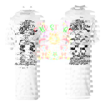 Merry Christmas & A Happy New Year Firework Disco Wine Glass Tri-Blend T-Shirt | Seseable CA