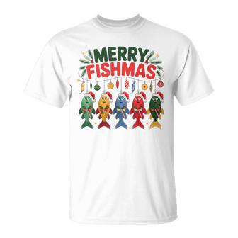 Merry Fishmas Fishing For Fishermen Christmas Fish T-Shirt - Thegiftio UK