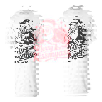 Merry KissMyAss Christmas Santa Claus T-Shirt - Monsterry