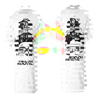 México España Bandera Mexicana España Moño Desordenado Camiseta unisex - Regaloses