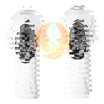 Minimalist Egypt Pyramids With UFOs T-Shirt | Mazezy