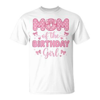 Mom Of The Birthday Girl Coquette Bow Party Family Matching T-Shirt | Seseable FR