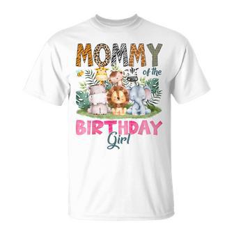 Mommy Of The Birthday Girl Safari Jungle Animal Lover T-Shirt | Mazezy