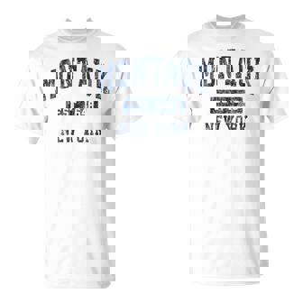 Montauk New York Ny Vintage Established Sports T-Shirt - Thegiftio