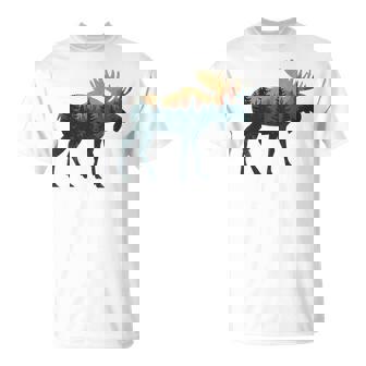 Moose Hunting Hiking Outdoor Camping Forest Moose T-Shirt | Mazezy